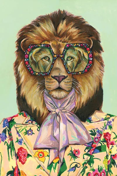Modern Animal Art Pictures Canvas Painting Funny Smoking Lion Poster and Prints